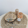 Vintage Woven Island Wrapped Glass Candle Holder